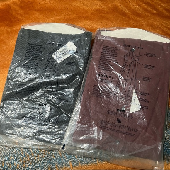Vintage NWT Arrow Dover Button down shirts size 24 Tall set of 2 Dark red black - Picture 5 of 12